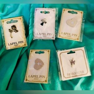 Lapel Pin - 5 for $20 Your choice Cross, Rose, Heart w/ cross, cross w/ scarf
